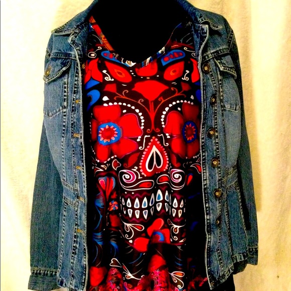 DKNY STONE WASHED JEAN JACKET -RARE💜RETRO 1980’S- - Picture 3 of 12